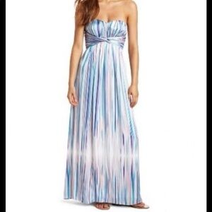 Jessica Simpson Striped Sweatheart Twisted-Bust Maxi Dress Medium